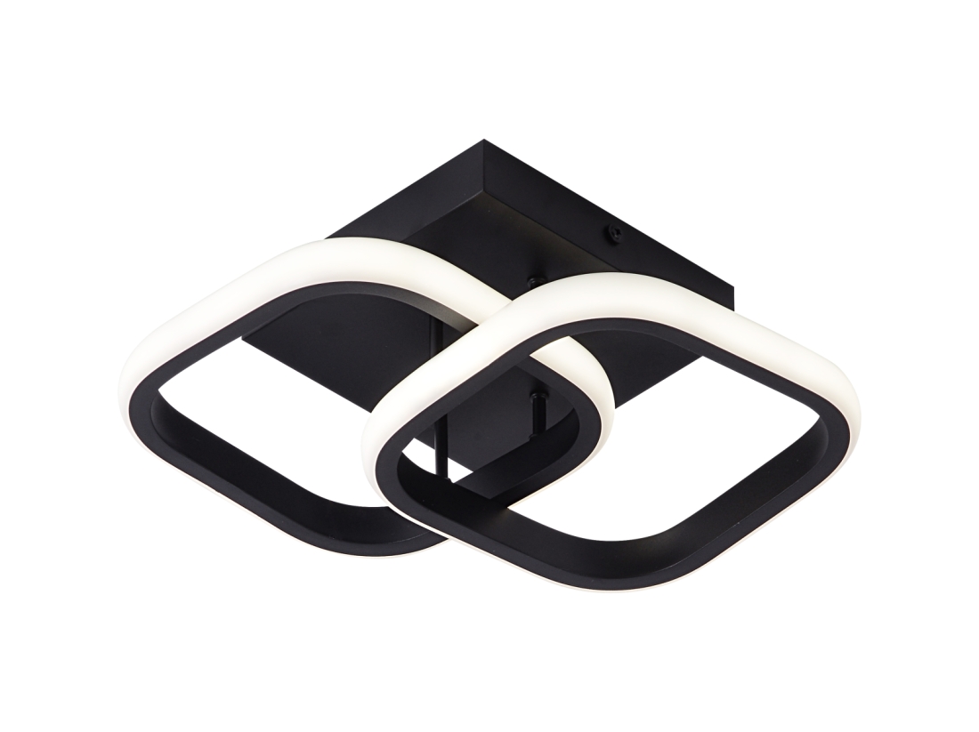 Plafon Sindora Silicone Alumínio Preto 22 watts 3000K 4000K 6000K 240x240x90mm Bivolt QX05323