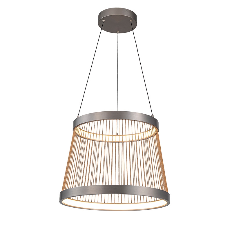 Pendente Nordecor Beys 46 watts 3000K Cinza e Dourado Ø510mm 2940
