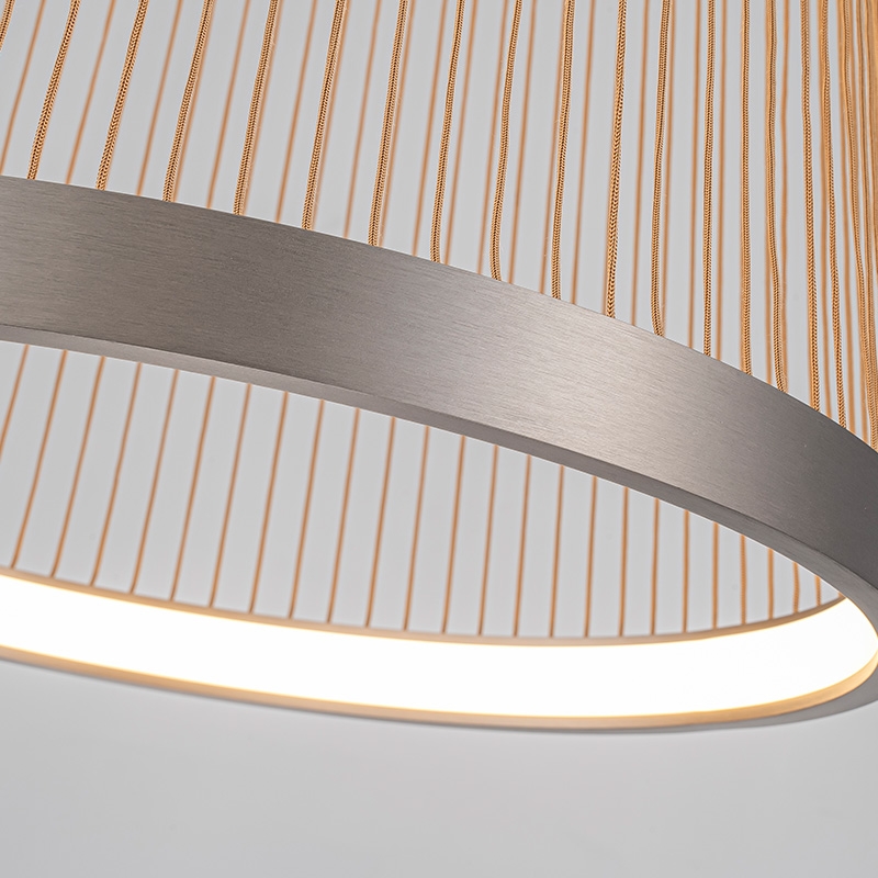 Plafon Nordecor Beys 46 watts 3000K Cinza e Dourado Ø510mm 2939