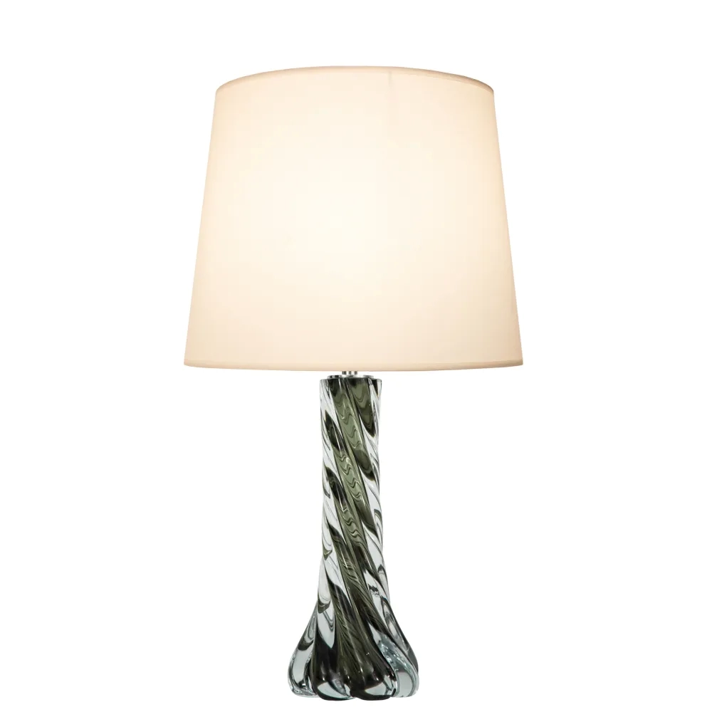 Base p/ Abajur Bella Murano Metal Cromado e Vidro Fumê 1L E27 Ø110x350mm GL025S (Sem Cúpula)