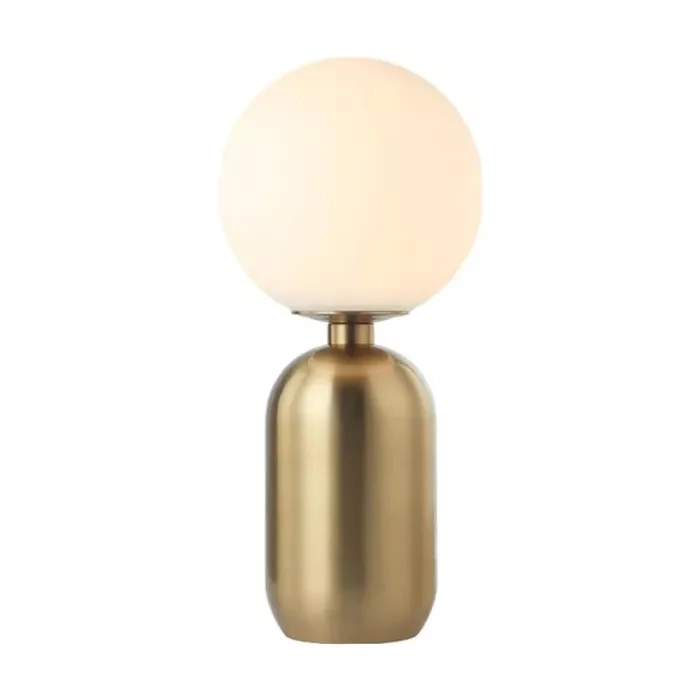 Abajur Bella Cuíca Metal e Vidro Dourado e Branco 4L G9 Ø200x430mm HL020G