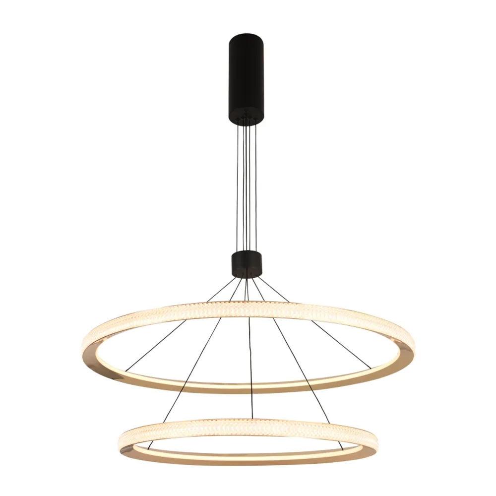 Pendente Bella Meridiano Dourado e Preto 125 watts 3000K Ø800x40mm KW008