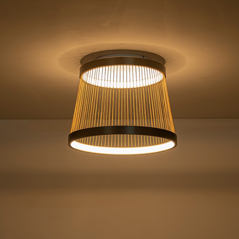 Plafon Nordecor Beys 46 watts 3000K Cinza e Dourado Ø510mm 2939
