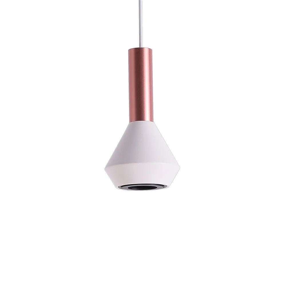 Pendente Bella Pituco Rose Gold e Branco 1L GU10 Ø100x187mm ML015W