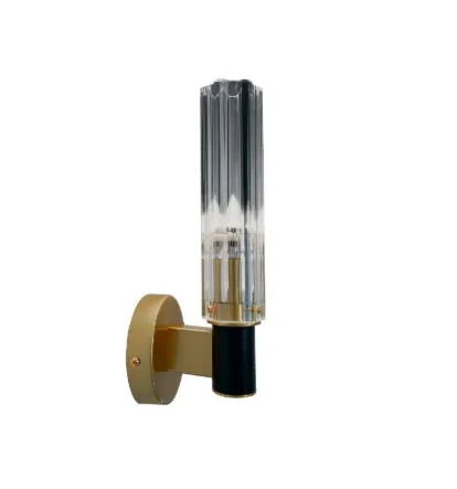 Arandela Bella Lumo Dourado e Transparente 1L E14 120X100X330mm LUM1AR01DR012