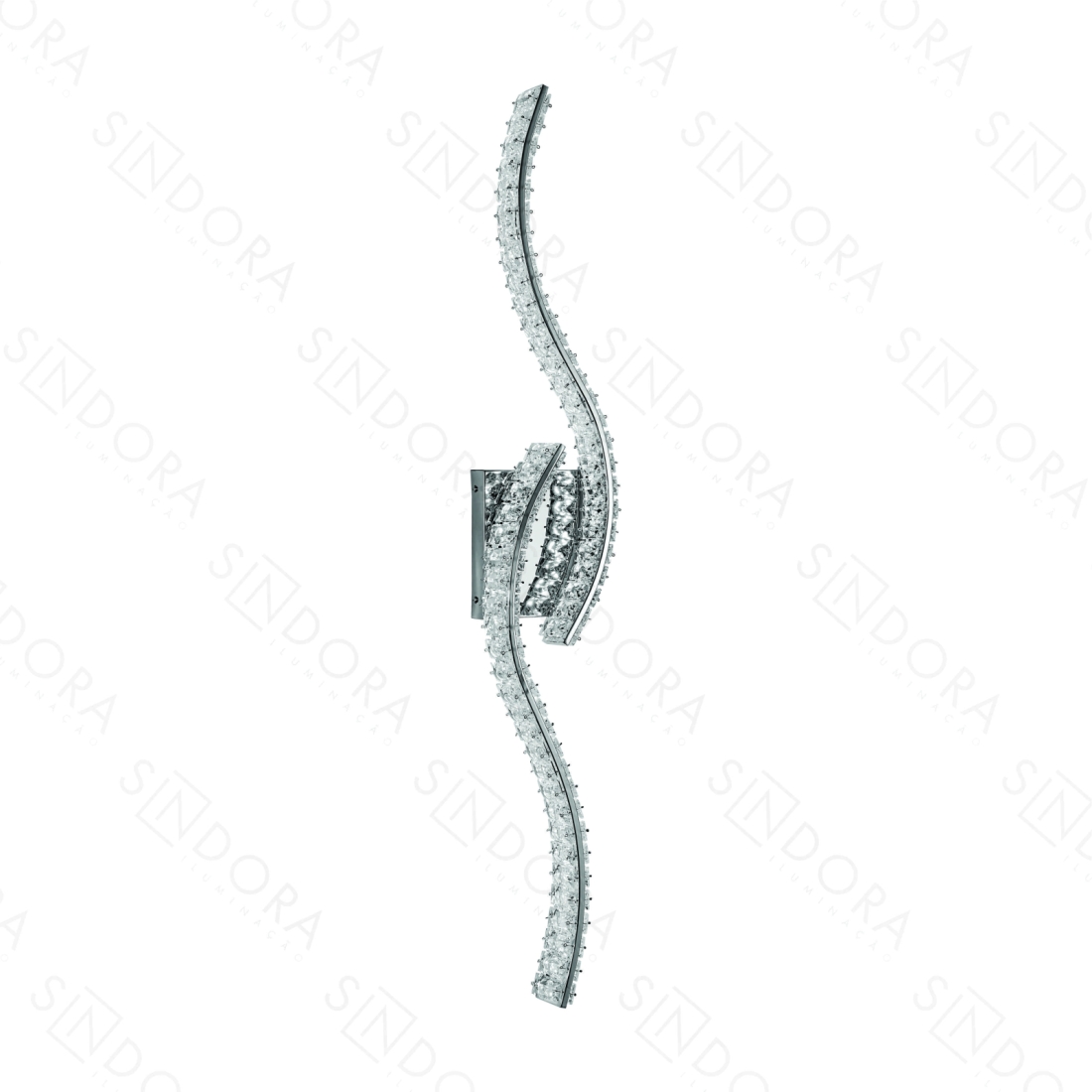 Arandela Sindora Metal Cromado e Cristal 24 watts 3000K Ø140x980mm Bivolt DCB02907