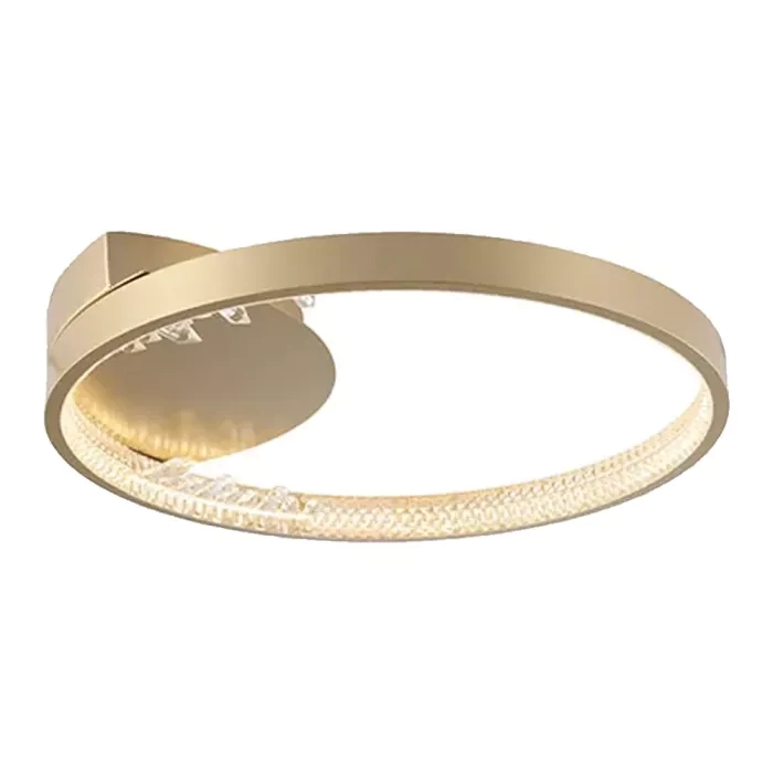 Plafon Bella Milenium Metal Dourado e Cristal 19 watts 3000K Ø400x70mm OC027AS