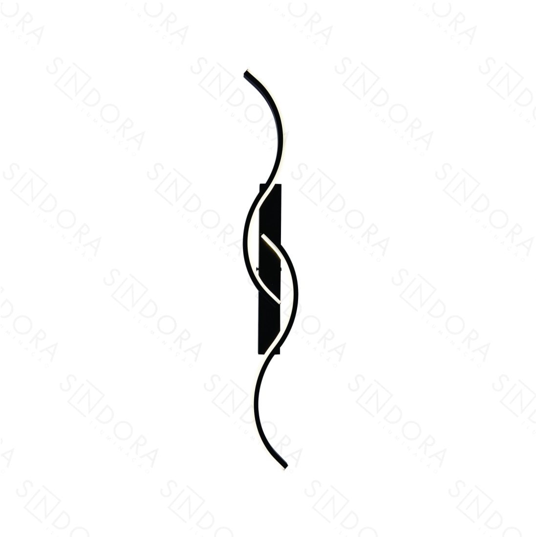 Arandela Sindora Metal e Silicone Preto 20 watts 3000K/4000K/6000K 740x110x50mm QB05302