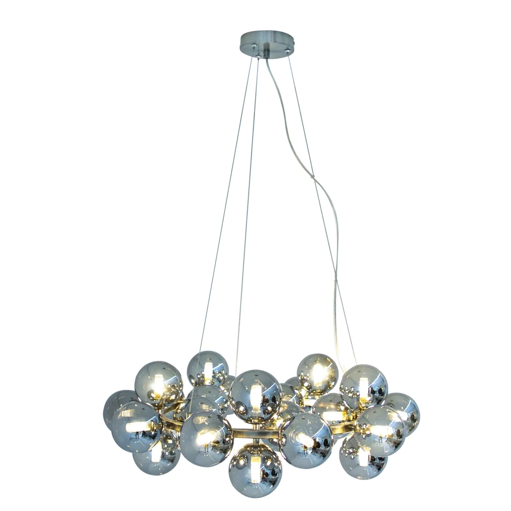 Pendente Bella Halo Niquelado e Cromado 25L G9 Ø700x240mm JO005NK