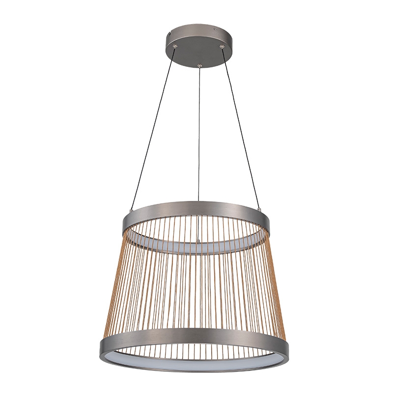 Pendente Nordecor Beys 46 watts 3000K Cinza e Dourado Ø510mm 2940