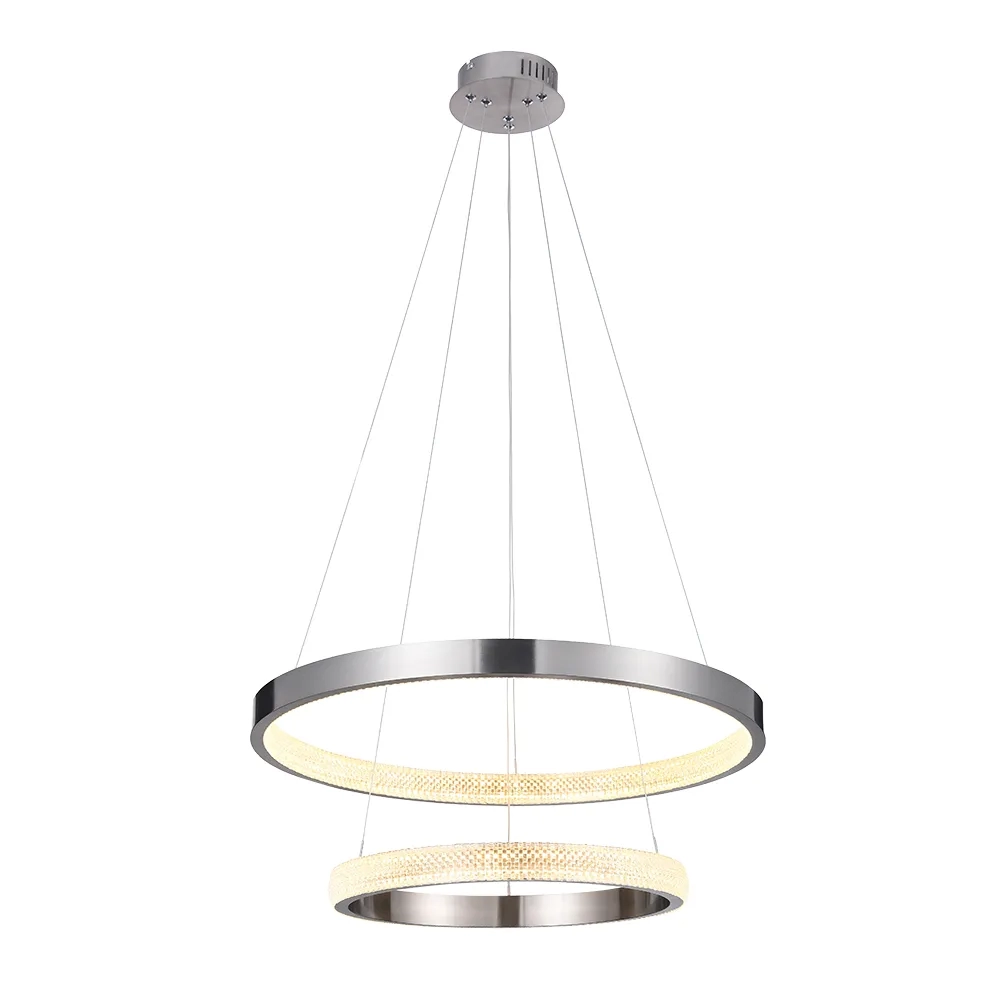 Pendente Bella Oca Niquelado e Transparente 54 watts 3000K Ø600x40mm GD002NK