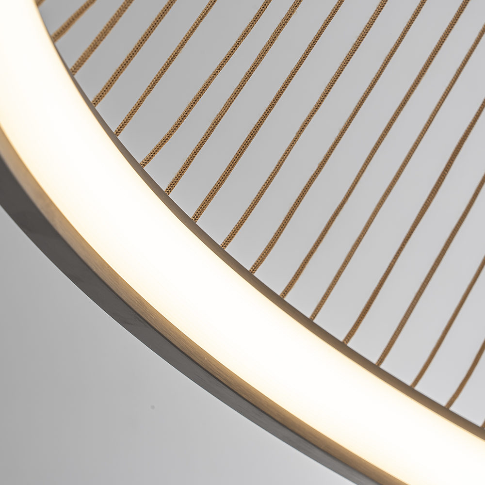 Pendente Nordecor Beys 70 watts 3000K Cinza e Dourado Ø800mm 2942