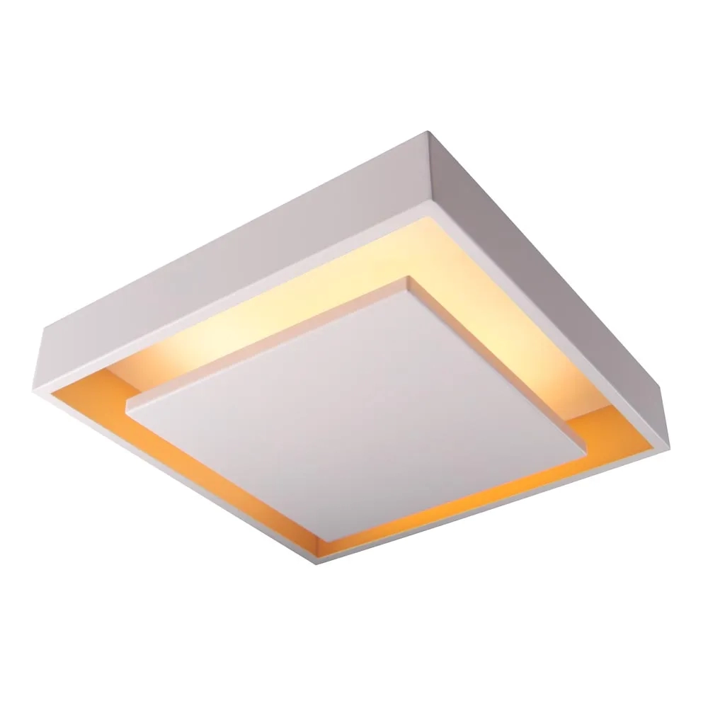 Plafon Rebatedor Bella Ghost Branco e Dourado 8,4 watts 3000K 350x350x87mm GD021SG
