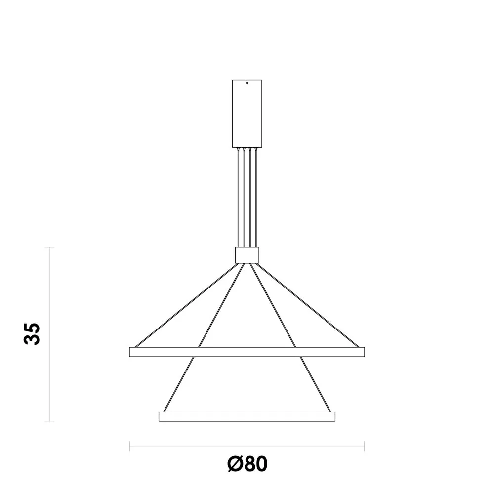 Pendente Bella Meridiano Dourado e Preto 125 watts 3000K Ø800x40mm KW008