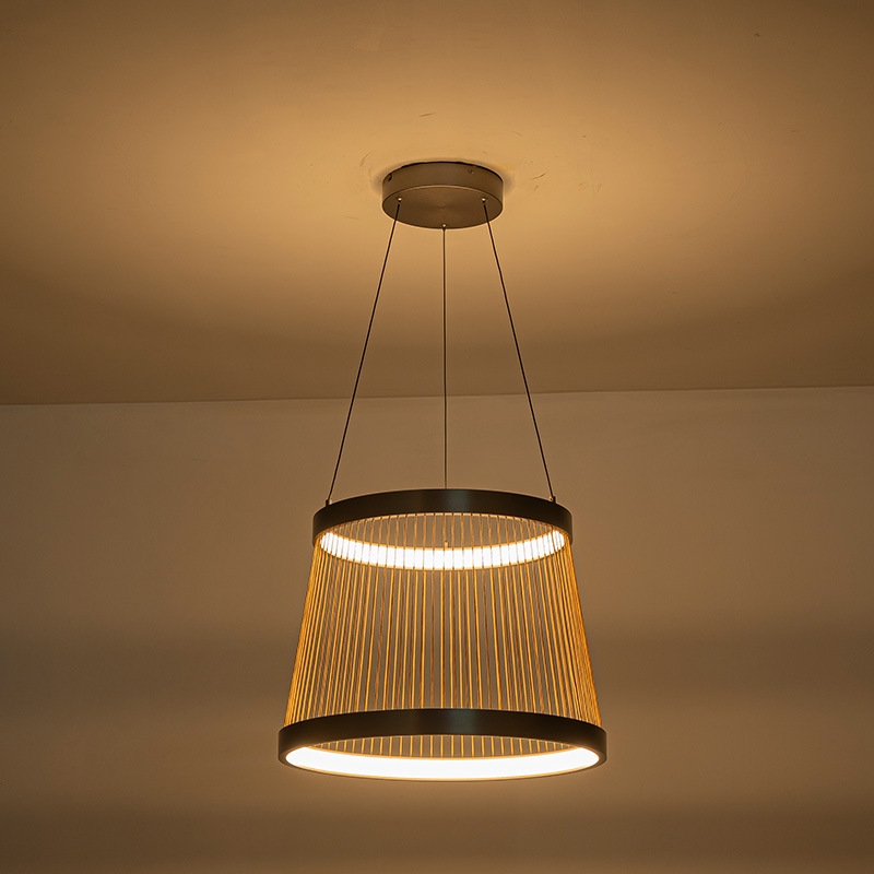 Pendente Nordecor Beys 46 watts 3000K Cinza e Dourado Ø510mm 2940