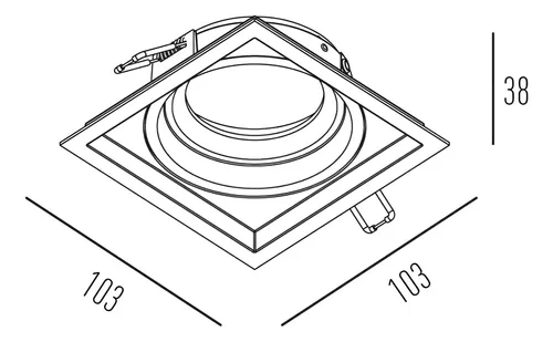 Embutido Interlight No Frame Recuado 1L Dicroica MR16 103x103x46mm IL 4718