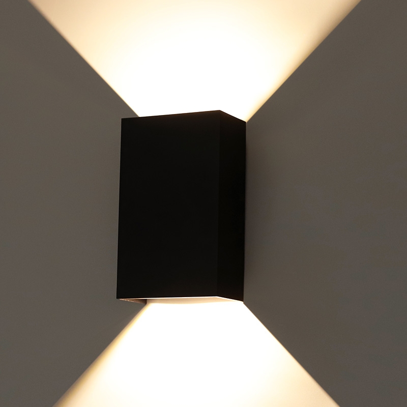 Arandela Nordecor Siki Facho Duplo 10 watts 3000K Preto IP65 Bivolt 50x150x92mm 6691