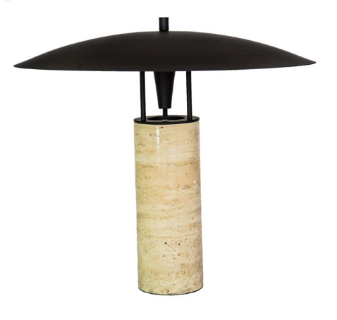Abajur Bella Pira Bege e Preto 1L GU10 Ø450x400mm PIR1AB01BG045