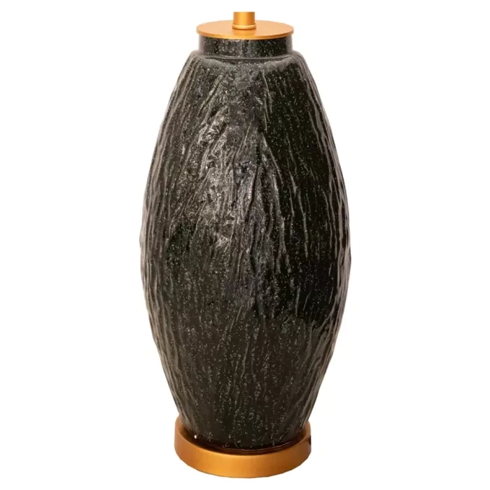 Base p/ Abajur Bella Sem Cúpula Metal e Cerâmica Dourado e Azul Ø240x620mm HR003 (Sem Cúpula)