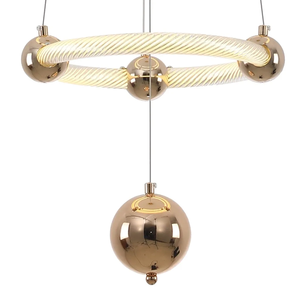 Pendente Bella Mondo Dourado 71 watts 3000K Ø700x70mm KA002