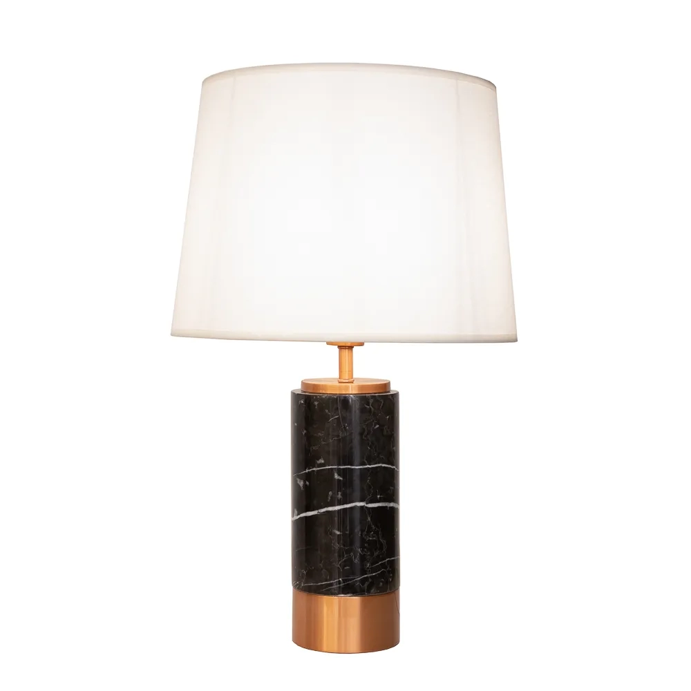 Base p/ Abajur Bella Marmo Cobre e Preto 1L E27 Ø120x390mm GL001EB