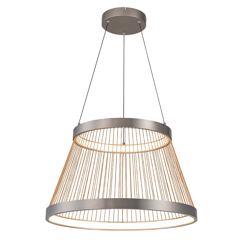 Pendente Nordecor Beys 50 watts 3000K Cinza e Dourado Ø680mm 2941
