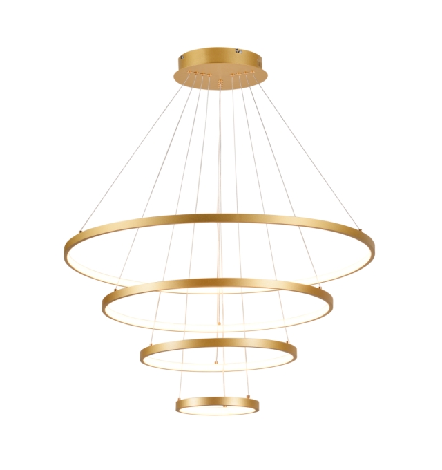 Pendente Sindora Silicone Alumínio Dourado 127 watts Ø200xØ400xØ600xØ800mm QD05313