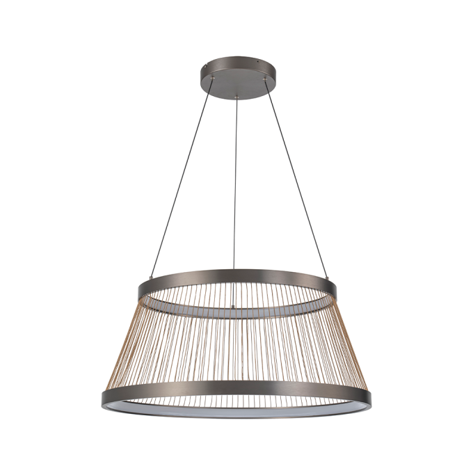 Pendente Nordecor Beys 70 watts 3000K Cinza e Dourado Ø800mm 2942