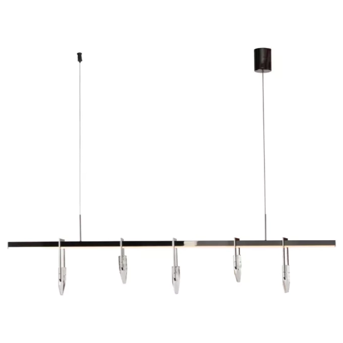 Pendente Casual Light Studioluce Haken Cristal, Acrílico e Metal Onix 30 watts 3000K 300x70x20mm PD1713OX