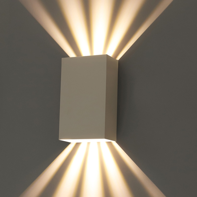 Arandela Nordecor Siki Facho Duplo 10 watts 3000K Branco IP65 Bivolt 50x150x92mm 6690