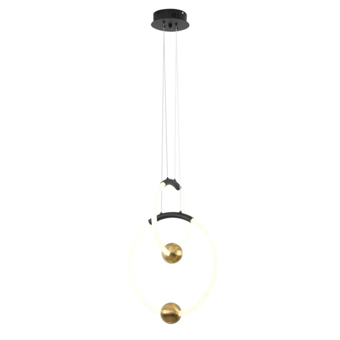 Pendente Bella Mondo Metal Preto e Dourado 41 watts 3000K 580x430x300mm KA004