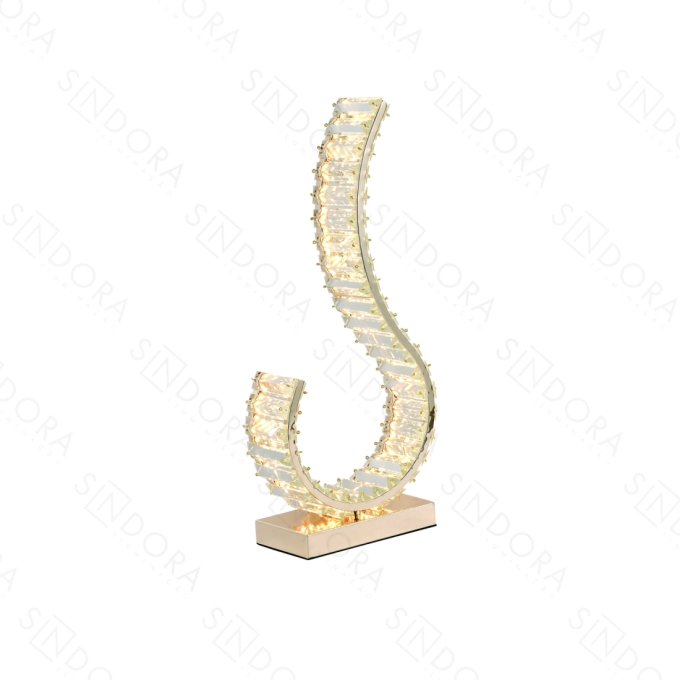 Abajur Sindora Metal Dourado e Cristal Transparente 15 watts 3000K Ø230x510mm Bivolt DCT02908