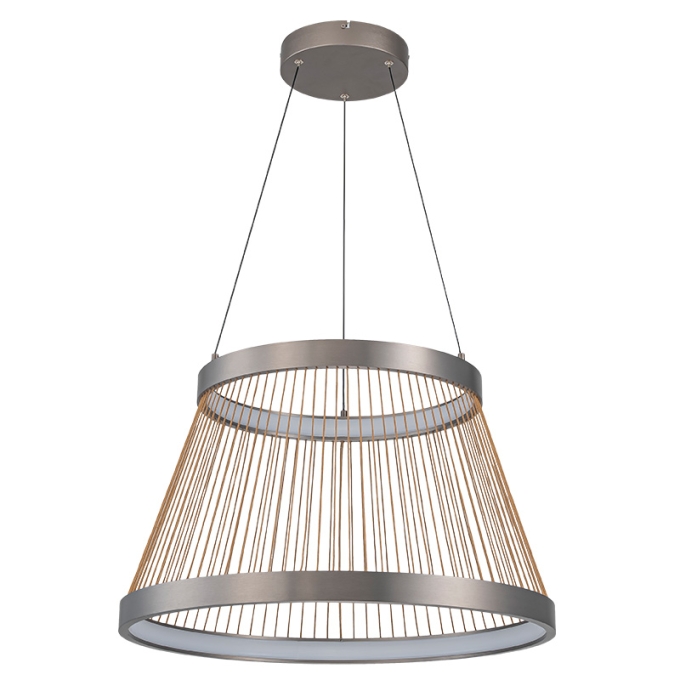 Pendente Nordecor Beys 50 watts 3000K Cinza e Dourado Ø680mm 2941
