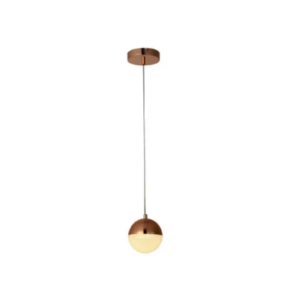 Pendente Bella Media Luna Cobre e Transparente 6 watts 3000K Ø120x135mm HM003E