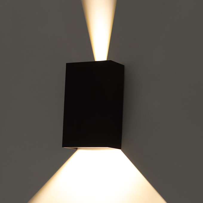 Arandela Nordecor Siki Facho Duplo 10 watts 3000K Preto IP65 Bivolt 50x150x92mm 6691
