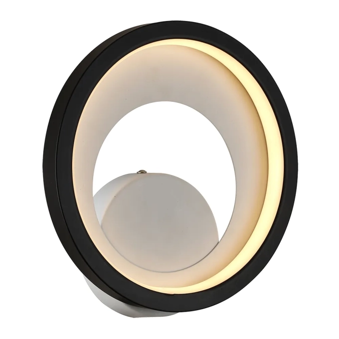Arandela/ Plafon Bella Loop Preto e Branco 10 watts 3000K Ø220x52mm HM006WB