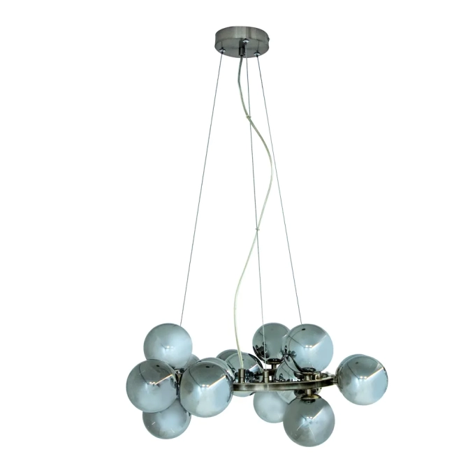 Pendente Bella Halo Niquelado e Cromado 15L G9 Ø560x240mm JO004NK