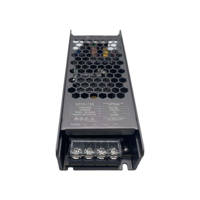 Fonte 12V Nordecor Nord 10A 120 watts Bivolt IP20 170x60x30mm 7288