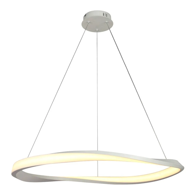 Pendente Bella Mobius Metal Branco e Acrílico 36 watts 3000K Ø800x30mm MOB1PD01BR080