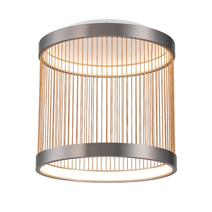 Plafon Nordecor Beys 40 watts 3000K Cinza e Dourado Ø410mm 2938