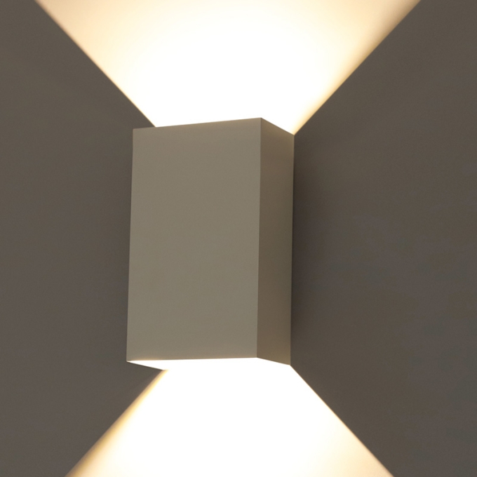 Arandela Nordecor Siki Facho Duplo 10 watts 3000K Branco IP65 Bivolt 50x150x92mm 6690