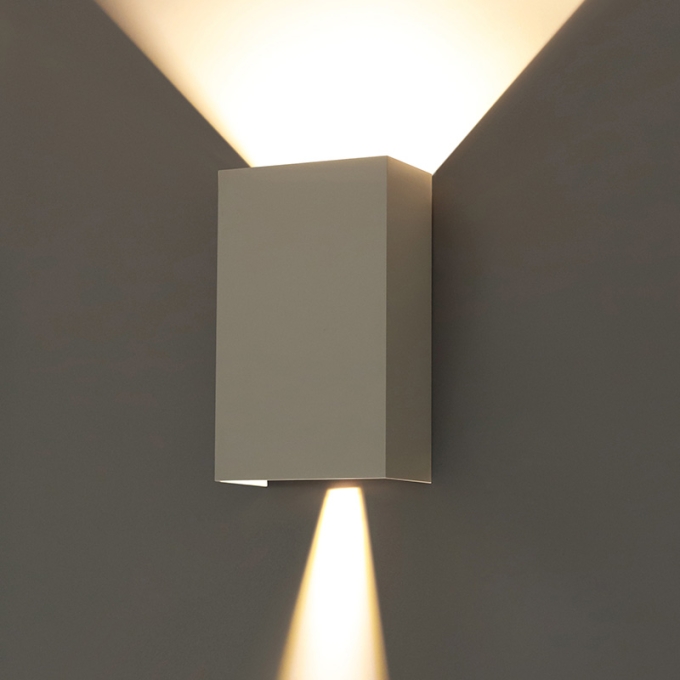 Arandela Nordecor Siki Facho Duplo 10 watts 3000K Branco IP65 Bivolt 50x150x92mm 6690