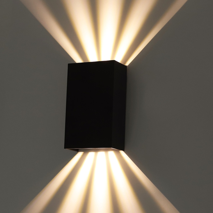 Arandela Nordecor Siki Facho Duplo 10 watts 3000K Preto IP65 Bivolt 50x150x92mm 6691
