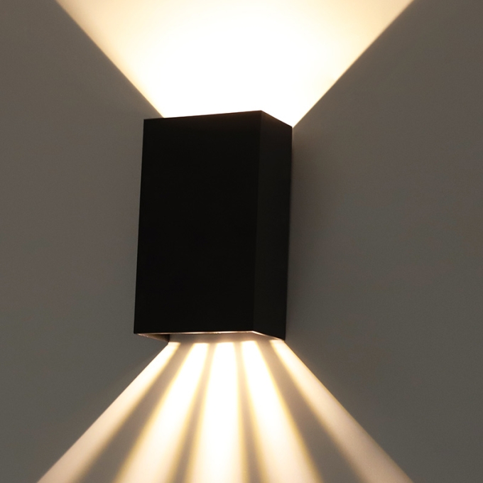 Arandela Nordecor Siki Facho Duplo 10 watts 3000K Preto IP65 Bivolt 50x150x92mm 6691