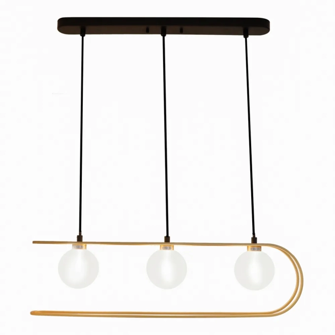Pendente Bella Beat Metal Dourado e Preto 3L G9 180x680x120mm HL024