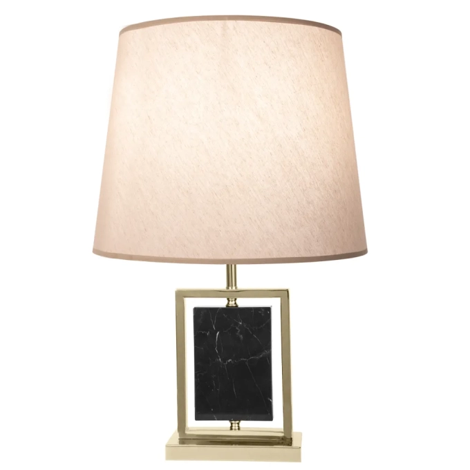 Base p/ Abajur Bella Lithos Metal Dourado e Preto 1L E27 220x120x390mm GL024BG (Sem Cúpula)