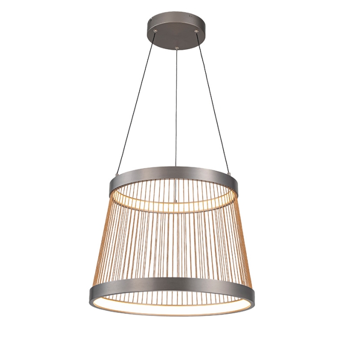 Pendente Nordecor Beys 46 watts 3000K Cinza e Dourado Ø510mm 2940