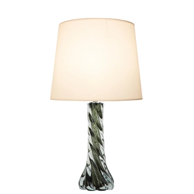 Base p/ Abajur Bella Murano Metal Cromado e Vidro Fumê 1L E27 Ø110x350mm GL025S (Sem Cúpula)