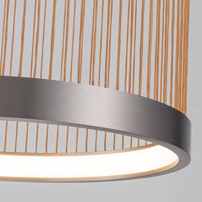 Plafon Nordecor Beys 40 watts 3000K Cinza e Dourado Ø410mm 2938