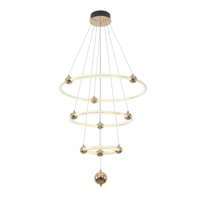 Pendente Bella Mondo Dourado 71 watts 3000K Ø700x70mm KA002